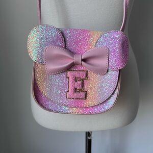 Sparkly Pink Kids Shoulder Bag Monogram E